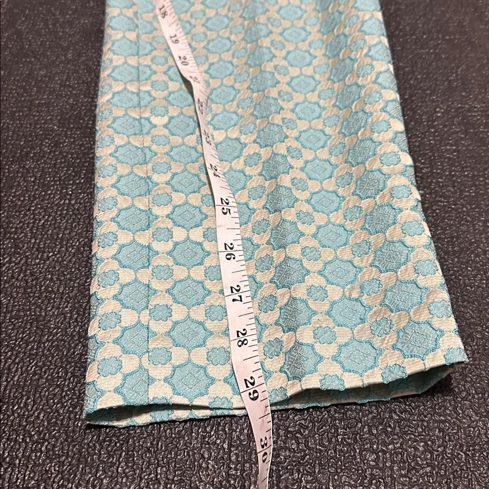 NWT Nordstrom Paperwhite Blue and Cream Textured Pants size 8 - Picture 7 of 9